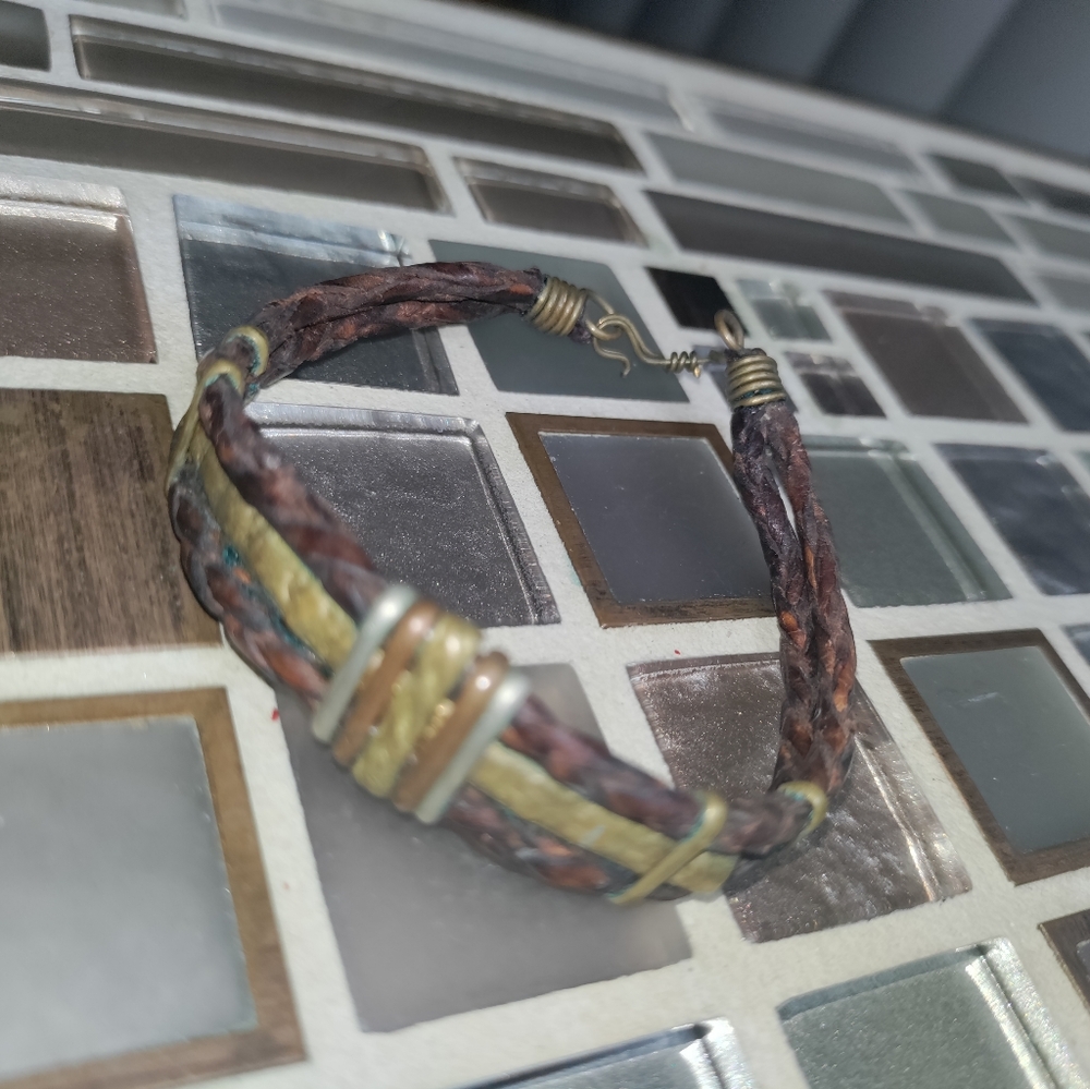 Vintage Copper & Leather bracelet